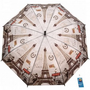 Зонт-трость женский "Города" микс 6 расцветок, 8 спиц, d-93см, длина в слож. виде 75см