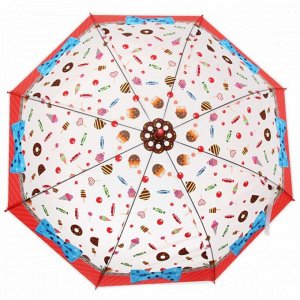 Зонт-трость женский купол микс, 8 спиц, микс, d-120см, длина в слож. виде 81см
