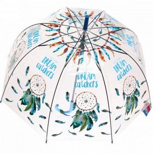 Зонт-трость женский купол "Ловец снов", 8 спиц, микс, d-120см, длина в слож. виде 81см