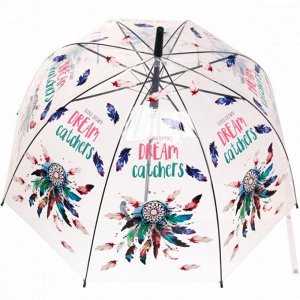 Зонт-трость женский купол "Ловец снов", 8 спиц, микс, d-120см, длина в слож. виде 81см