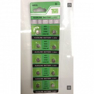 Батарейки таблетки TMI алкалиновые 10шт (5000)