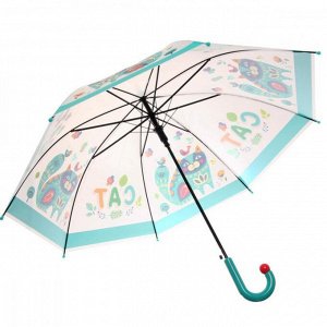 Зонт детский полуавтомат "Зверята", 8 спиц, d-100см, длина в слож. виде 65см