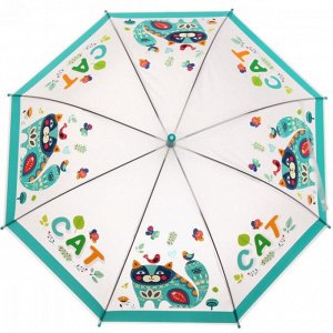 Зонт детский полуавтомат "Зверята", 8 спиц, d-100см, длина в слож. виде 65см