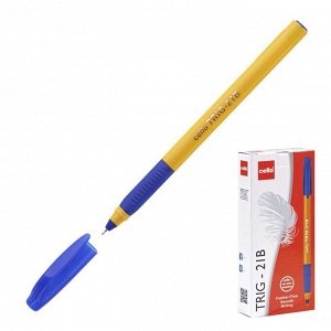 Ручка шариковая Cello Tri-Grip yellow barrel, узел 0.7 мм, резиновый упор, чернила синие, корпус жёлтый