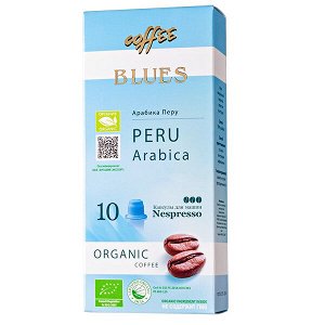 кофе капсулы BLUES PERU ARABICA ORGANIC 1уп х 10 капсул