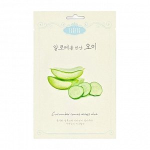 Iserie "Cucumber come across aloe" Тканевая маска для лица с огурцом и алоэ 25 гр