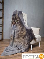 8043120 Плед флис 145х200 Кошка