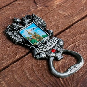 Магнит-открывашка в форме герба «Москва. Храм Василия Блаженного»