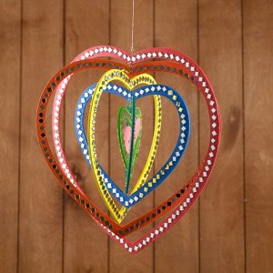 Сувенир подвесной "Сердце радужное" МДФ 33х33х0,5 см