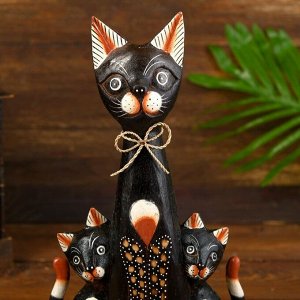 Сувенир "Три черные кошки" дерево 5х18х30 см