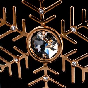 Сувенир с кристаллами Swarovski "Снежинка" золото 7,9х6,3 см