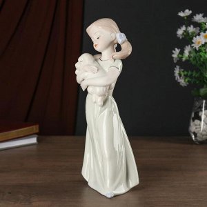Сувенир керамика "Девчушка с щеночком" 12х7,5х30 см