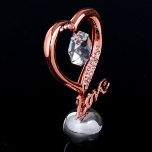 Сувенир с кристаллами Swarovski "Элегантное сердце Love" 8,3х5,1 см