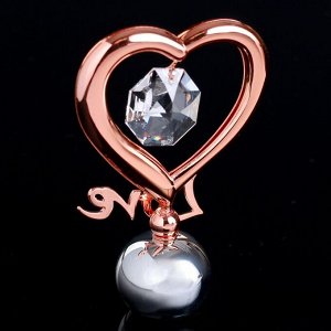 Сувенир с кристаллами Swarovski "Элегантное сердце Love" 8,3х5,1 см