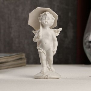 Сувенир полистоун "Белоснежный ангел под зонтом" 10,5х4,5х4,3 см