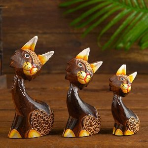 Сувенир «Кошки», набор 3 шт., 17x7x8 см, дерево