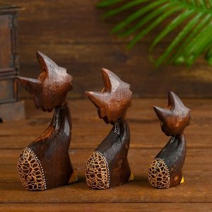 Сувенир «Кошки», набор 3 шт., 17x7x8 см, дерево