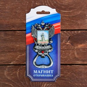 Магнит-открывашка в форме герба «Ставрополь. Памятник», под черненое сeребро