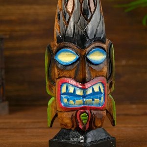Сувенир интерьерный "Голова аборигена" дерево 8х8х30 см