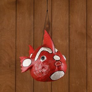 Сувенир из кокоса "Рыбка красная" подвесной 33х25х25 см