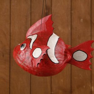 Сувенир из кокоса "Рыбка красная" подвесной 33х25х25 см