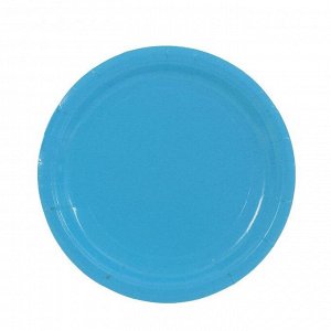 Тарелка бумага набор 10 шт 18 см цвет голубой