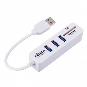 FORZA USB-хаб 3 USB, USB 2.0, кард-ридер SD, Micro-SD