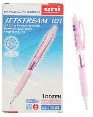 Ручка автоматическая шариковая SXN-101-07FL "Jetstream" синяя 0.7мм розовый корпус (120354) Uni Mitsubishi Pencil {Япония}