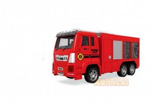 89002B-6 Машинка 1:18 "Пожарная машина", пластмассовая инерционная (индивидуальная упаковка 10х27х17,5 см)