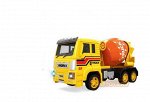 Машинка 1:18 &quot;Бетономешалка&quot;, пластмассовая инерционная, со звуковыми и световыми эффектами. Индивидуальная паковка 10х27х17,5 см.945