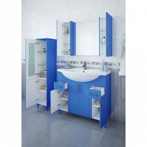 Шкаф-зеркало Глория 105 голубой
