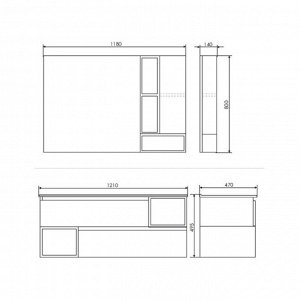 Зеркало-шкаф COMFORTY «Турин-120», дуб бежевый