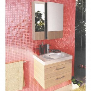 Зеркало-шкаф для ванной "Ницца-60" 67 х 60 х 13 см, цвет сосна лоредо