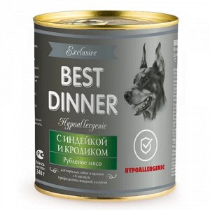 Best Dinner Exclusive конс 340гр д/соб Hypoallergenic Индейка/Кролик