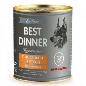 Best Dinner Exclusive конс 340гр д/соб Hypoallergenic Индейка/Утка