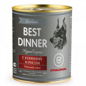 Best Dinner Exclusive конс 340гр д/соб Hypoallergenic Конина/Рис