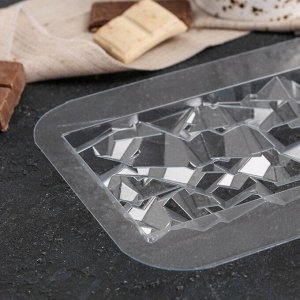 Форма для шоколада «Плитка Сломанный кристалл», цвет прозрачный