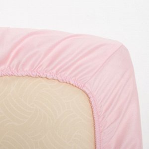 Простыня овальная на резинке «Крошка Я» 75х120+20 см, цвет розовый, мако-сатин