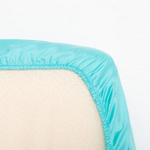 Простыня овальная «Крошка Я» на резинке 125х75+20 см, цвет мятный, мако-сатин
