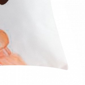 Подушка "Крошка Я" Розовый фламинго, 45х45 см, СОРТ 2 велюр, 100% п/э