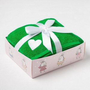 Полотенце детское подарочное «Крошка Я» 100х150 см, цвет зелёный, 340 гр/м2