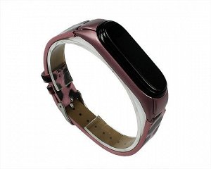 Ремешок Xiaomi Mi Band 3/4 flowers leather леопард розовый #13
