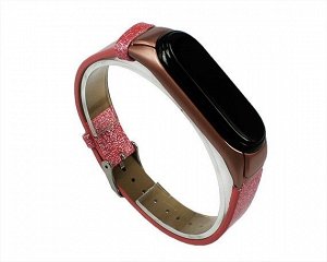 Ремешок Xiaomi Mi Band 3/4 flowers leather розовый #8