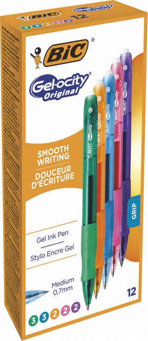 Ручка гелевая BIC Gel-Ocity Original  зеленый, оранжевый, голубой, розовый