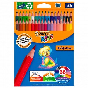 Карандаши цветные BIC Kids Evolution ECOlutions Коробка x36