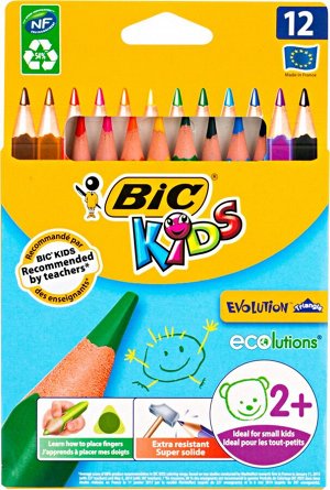 Карандаши цветные BIC Kids ECOlutions Evolution Triangle Коробка x12