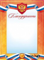 БЛАГОДАРНОСТЬ А4 РОССИЙСКАЯ СИМВОЛИКА
