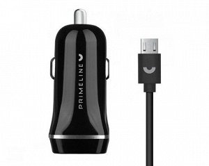 АЗУ-2USB Prime Line 2,4A + кабель micro USB, черный, 2226