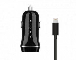 АЗУ-2USB Prime Line 2.4A + кабель Lightning, черн, 2227