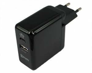 СЗУ-1USB + USB Type-C Kstati QC016, 30Вт, черный